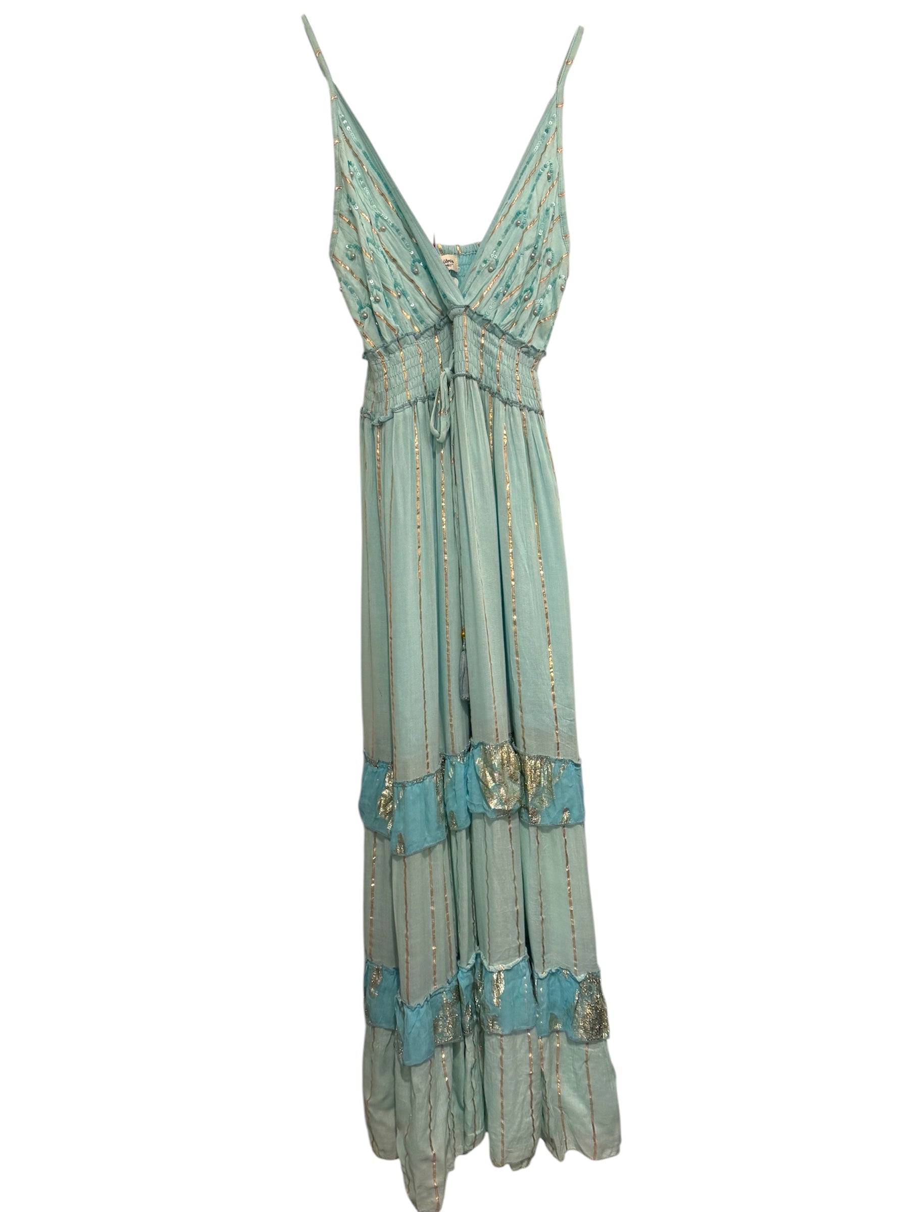 Robe multicolore en soie et viscose