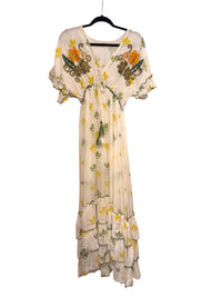 Robe multicolore en soie et viscose