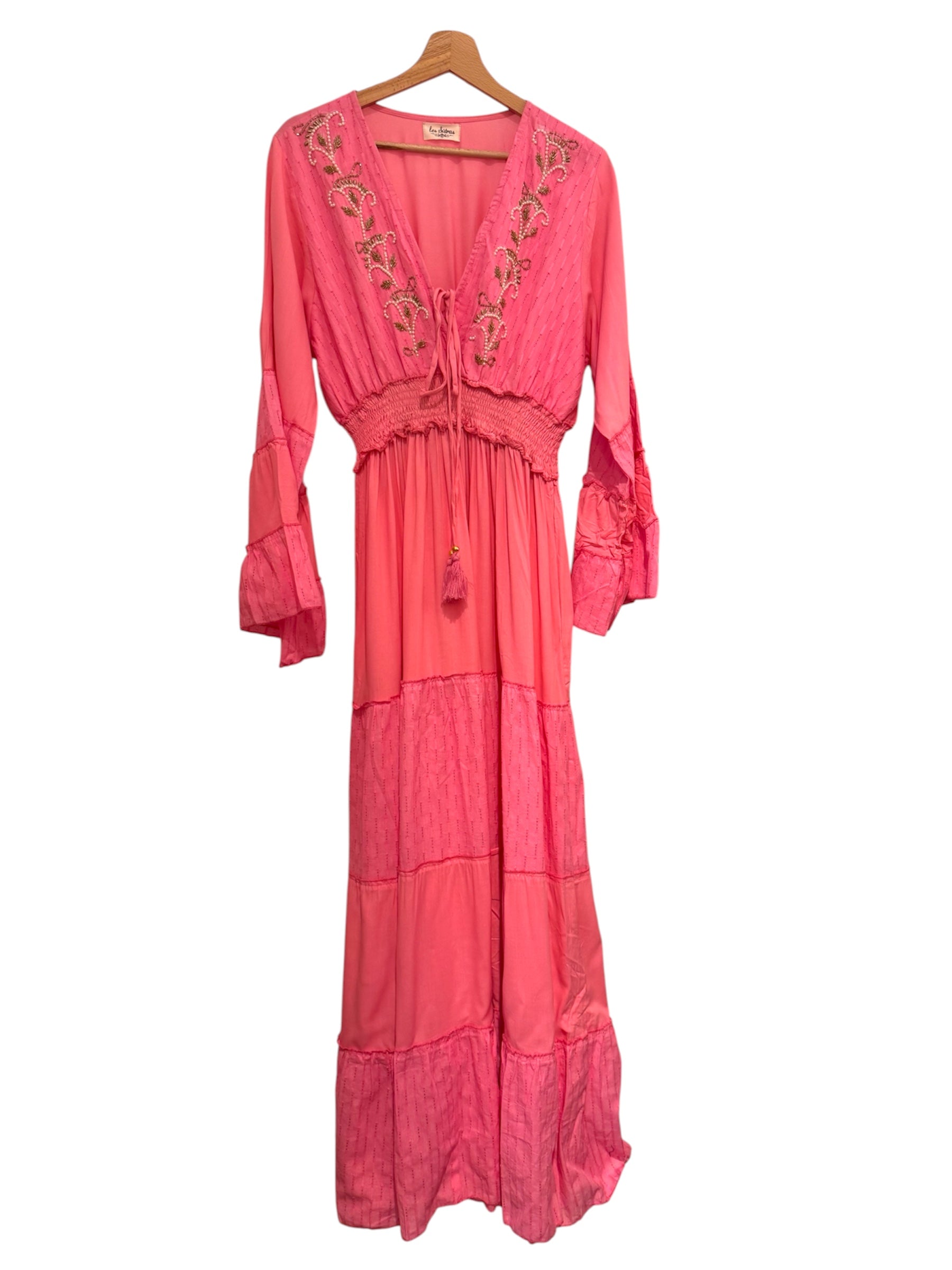 Robe multicolore en soie et viscose