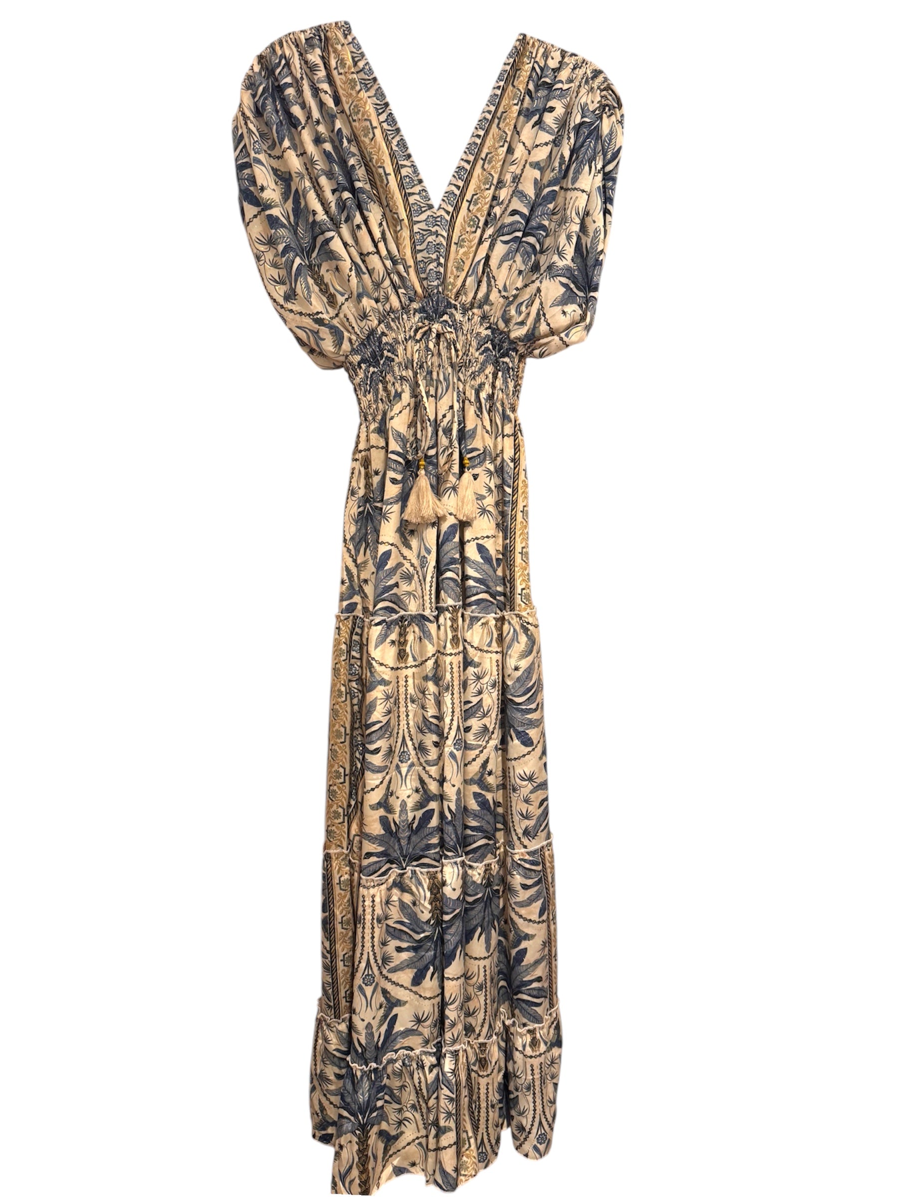 Robe multicolore en soie et viscose