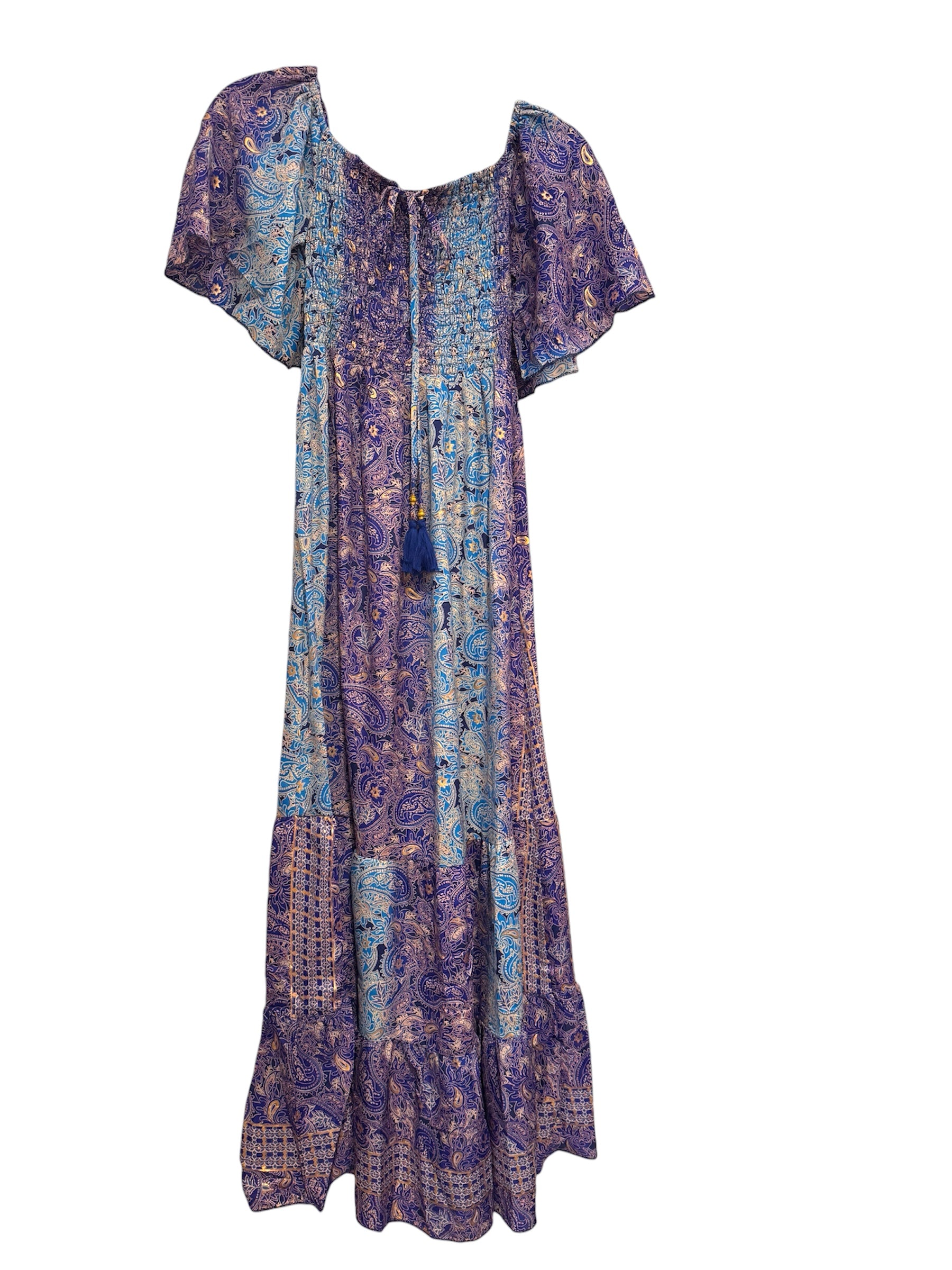 Robe longue rose imprimée
