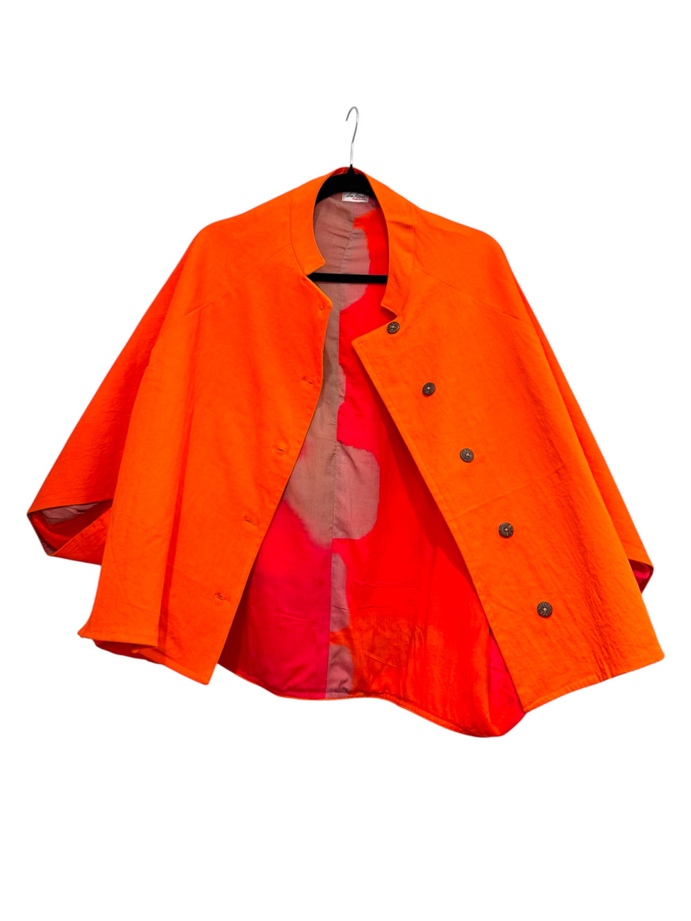 Cotton Reversible Cape For Women - Orange