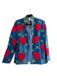 Samtjacke mit Stickerei