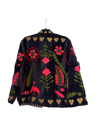 Samtjacke mit Stickerei
