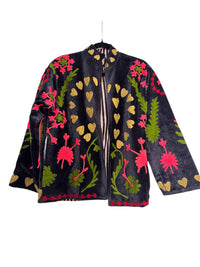 Samtjacke mit Stickerei