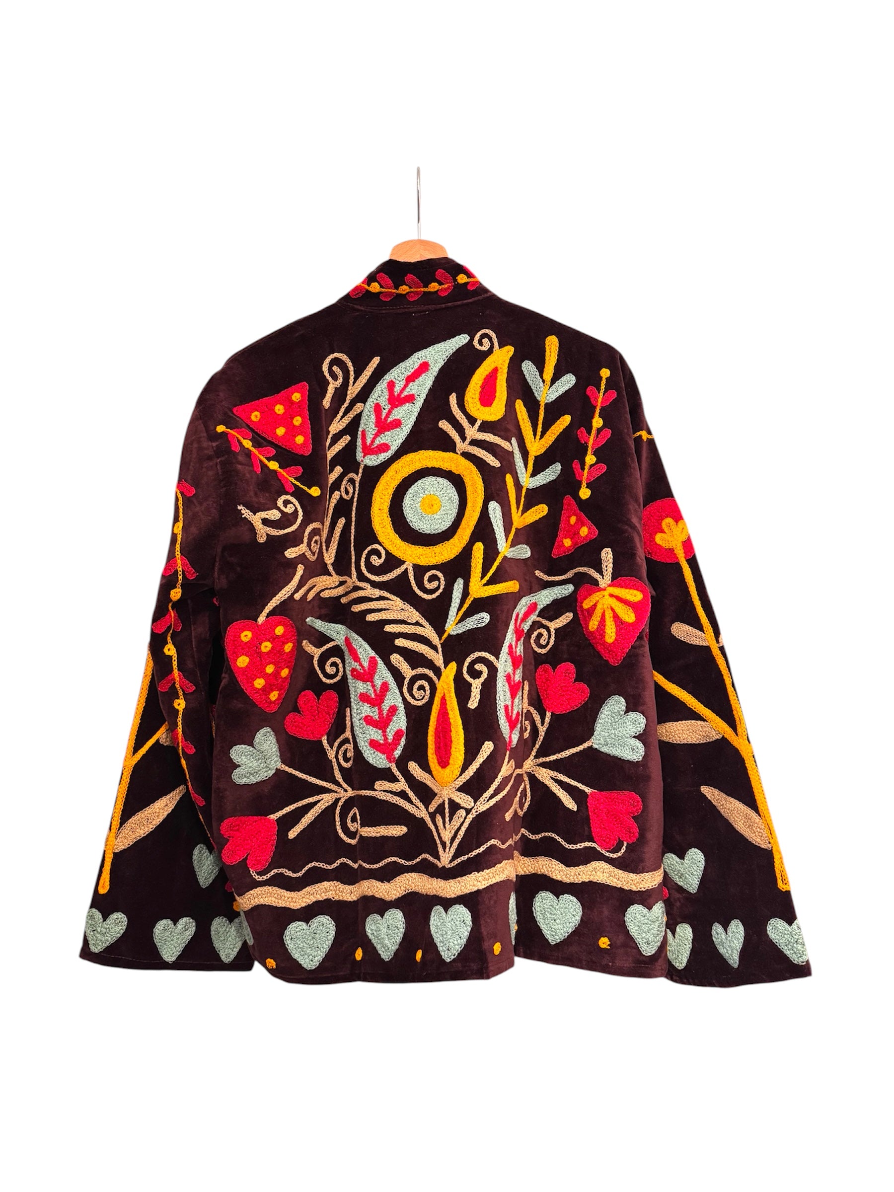 Samtjacke mit Stickerei