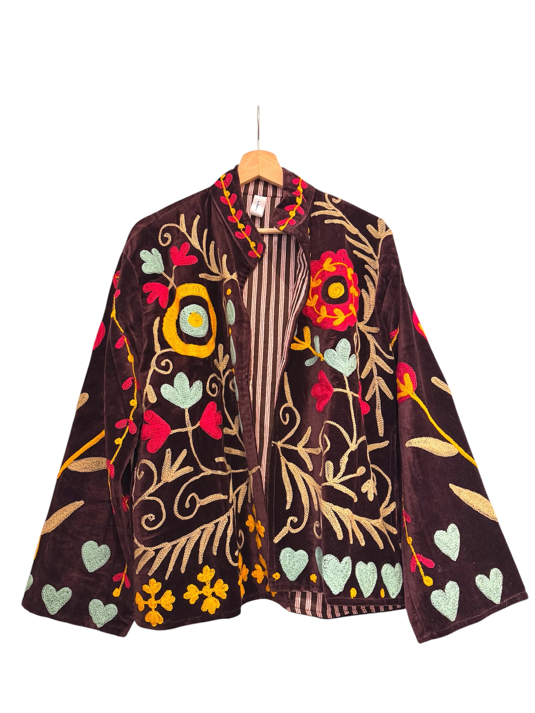 Samtjacke mit Stickerei