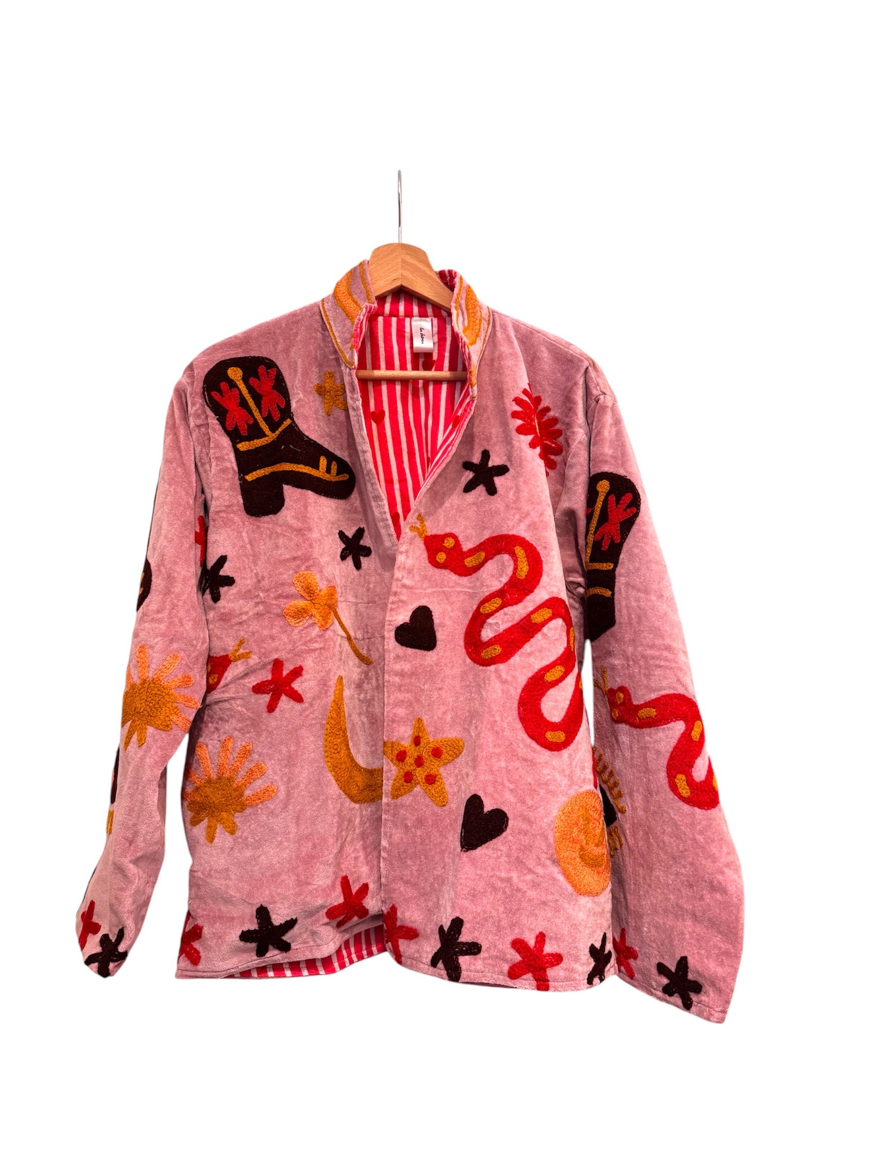 Samtjacke mit Stickerei