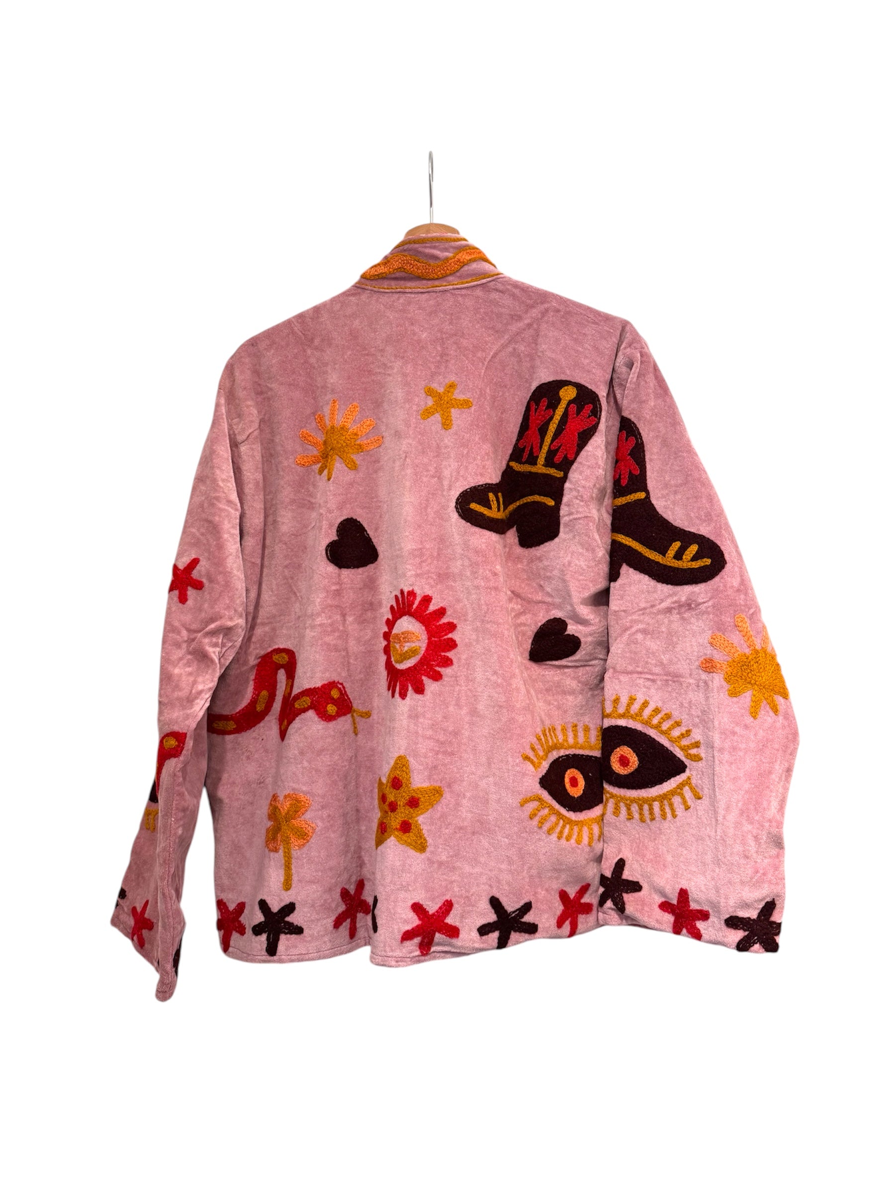 Samtjacke mit Stickerei