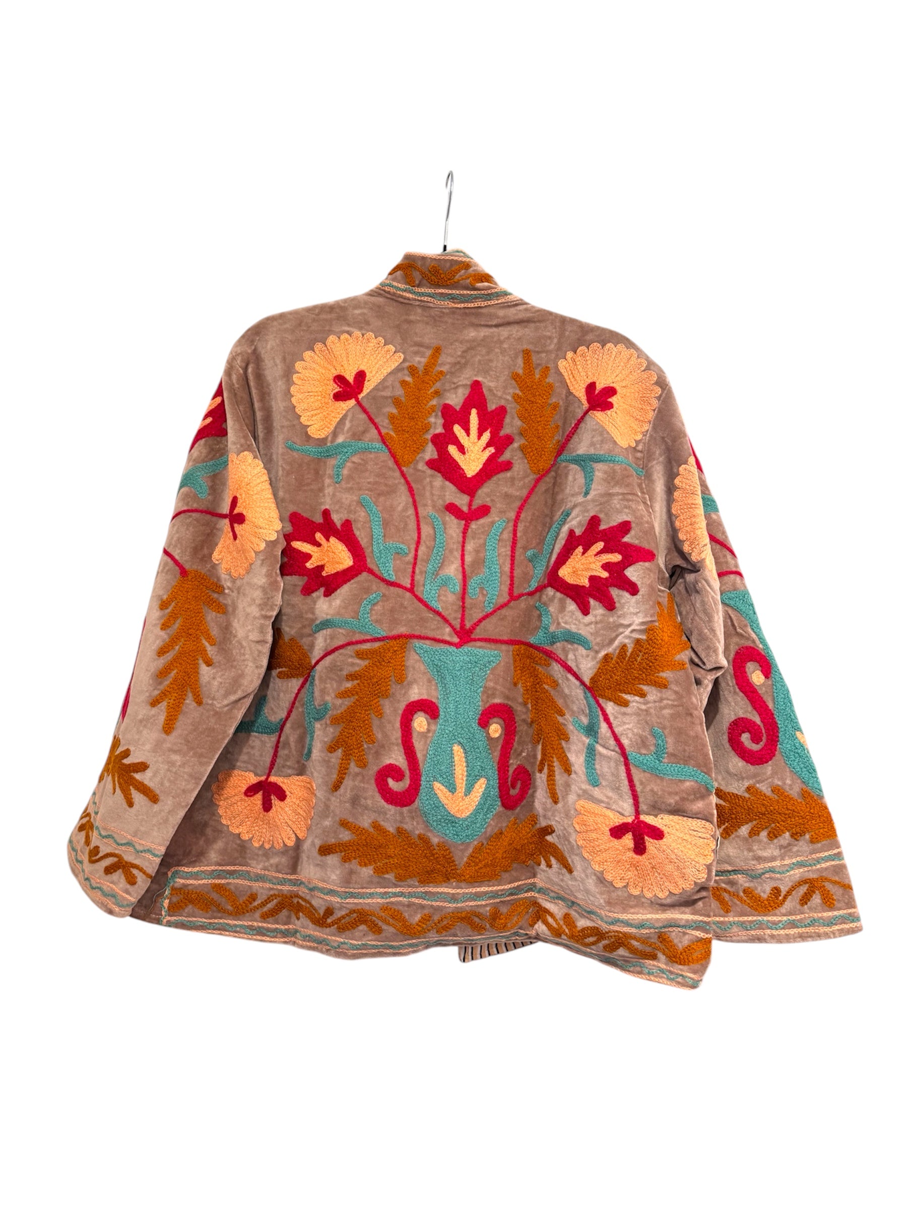 Velvet Suzani Jacket - Beige