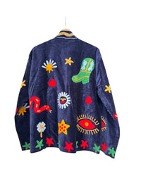 Samtjacke mit Stickerei