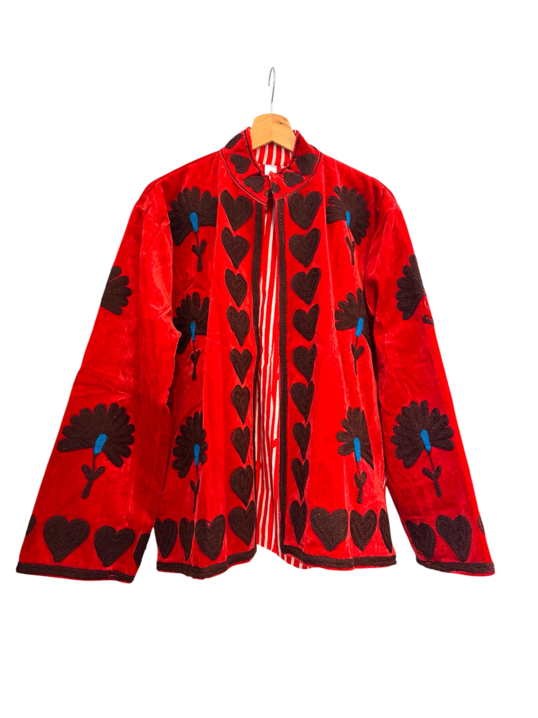 Velvet Suzani Jacket - Red