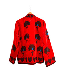 veste en velours brodée