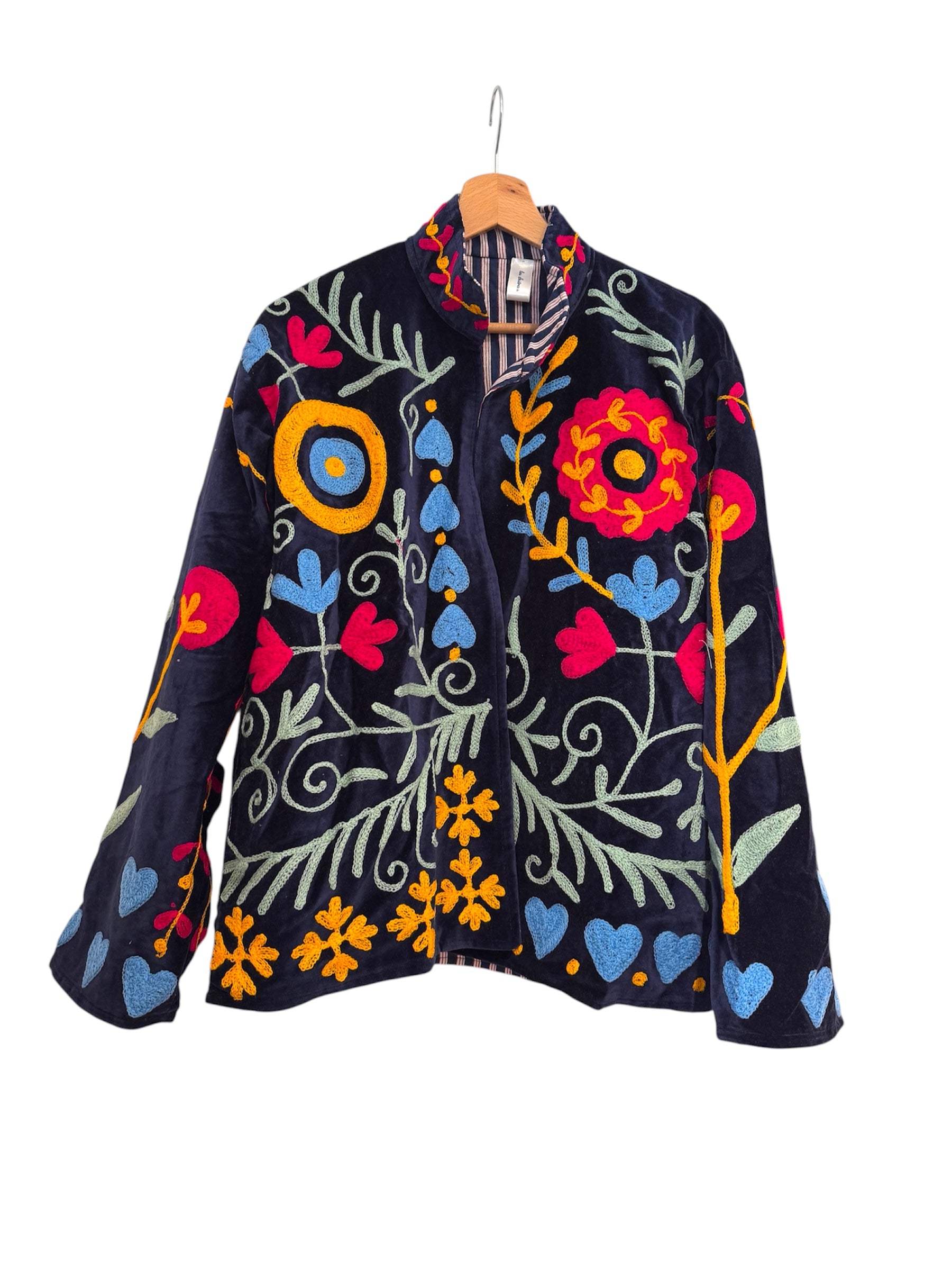 Velvet Suzani Jacket - Blue