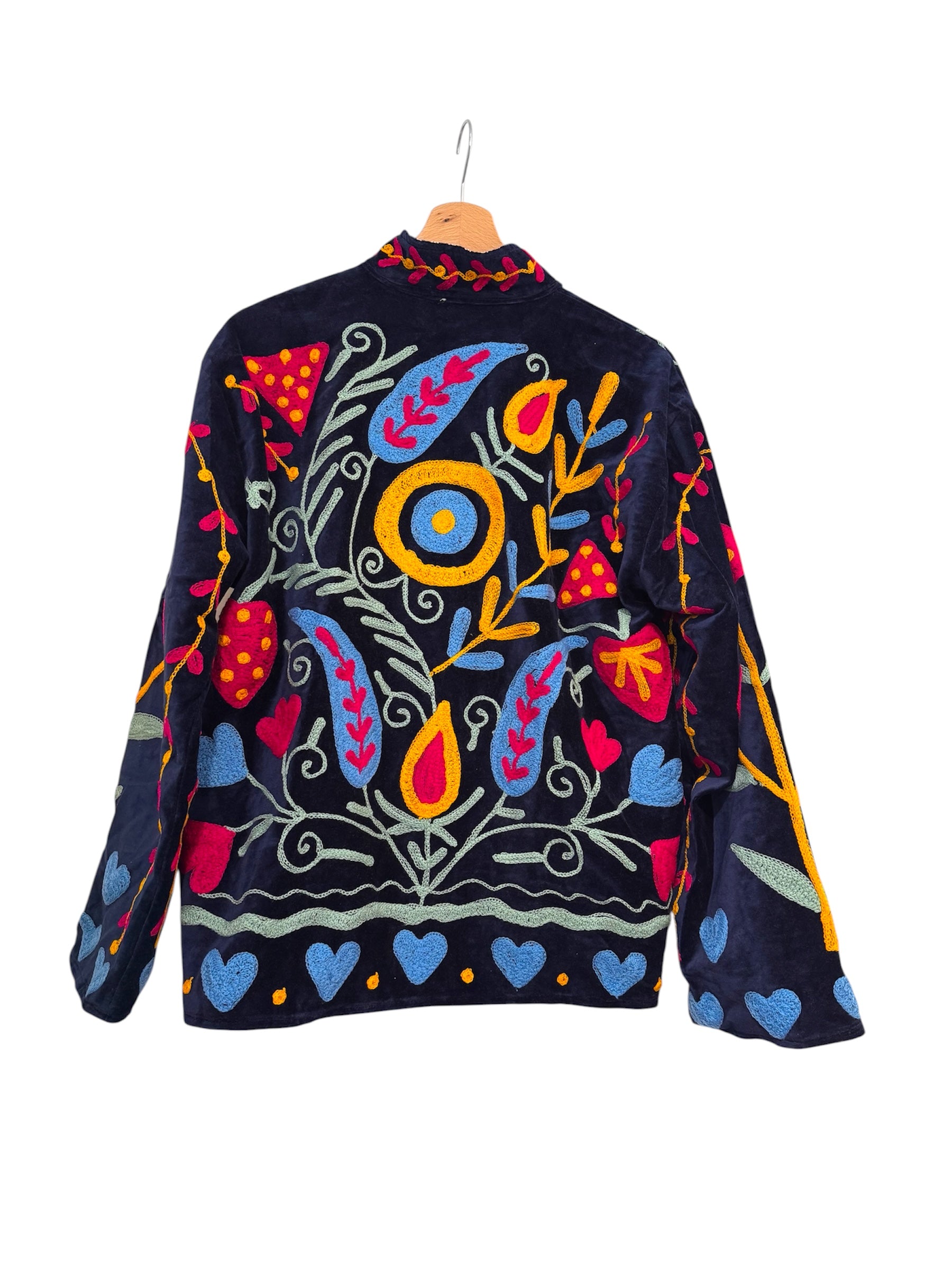 Velvet Suzani Jacket - Blue