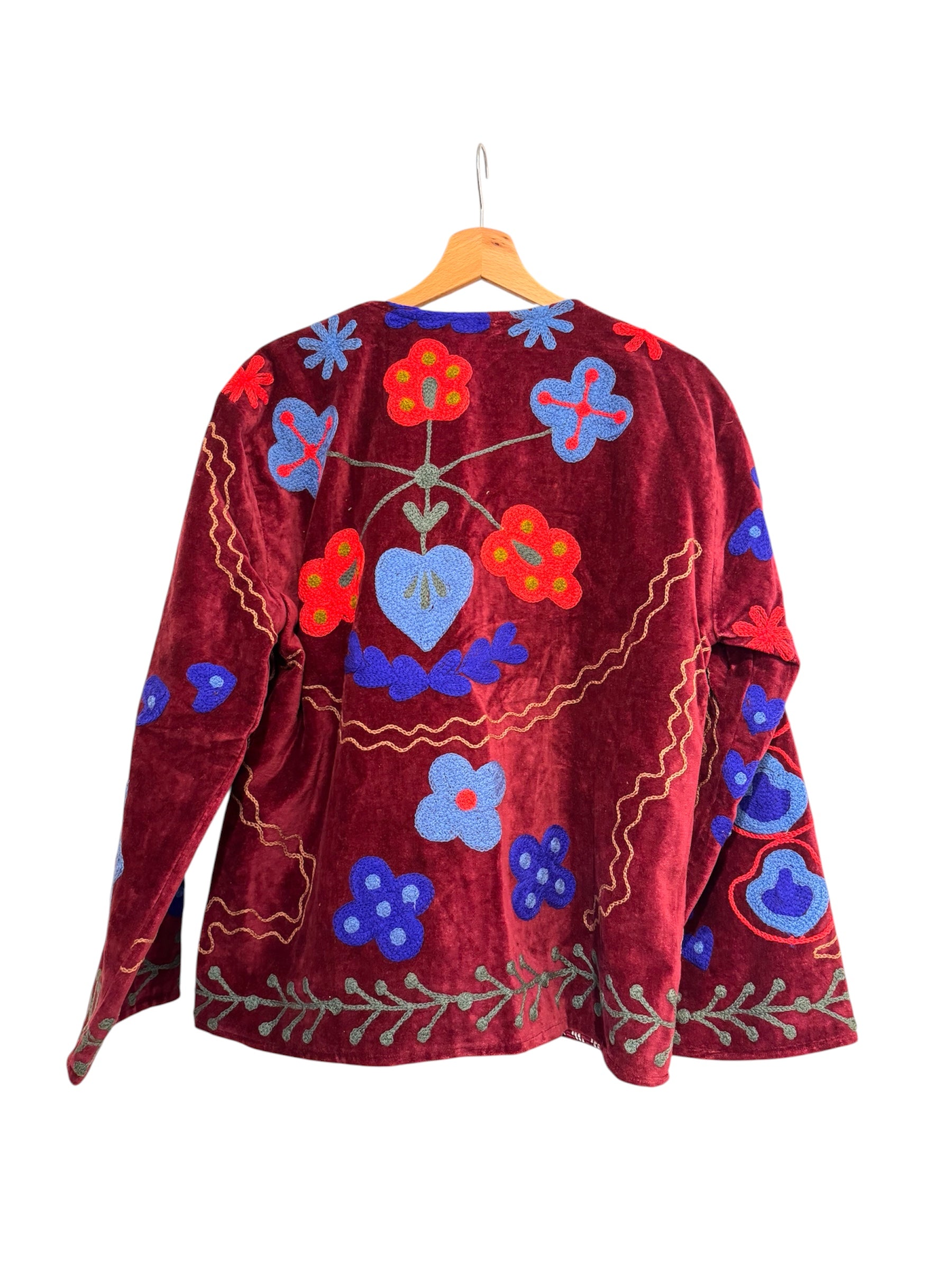 Velvet Suzani Jacket - Dark Pink