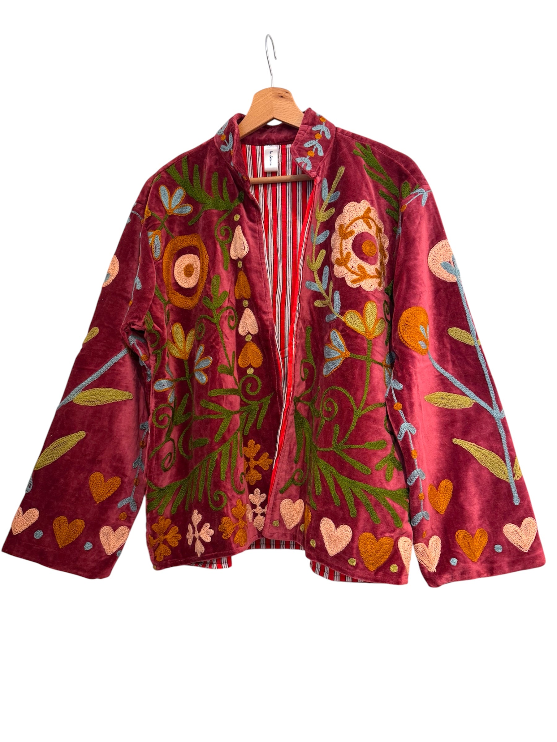Velvet Suzani Jacket - Burgundy