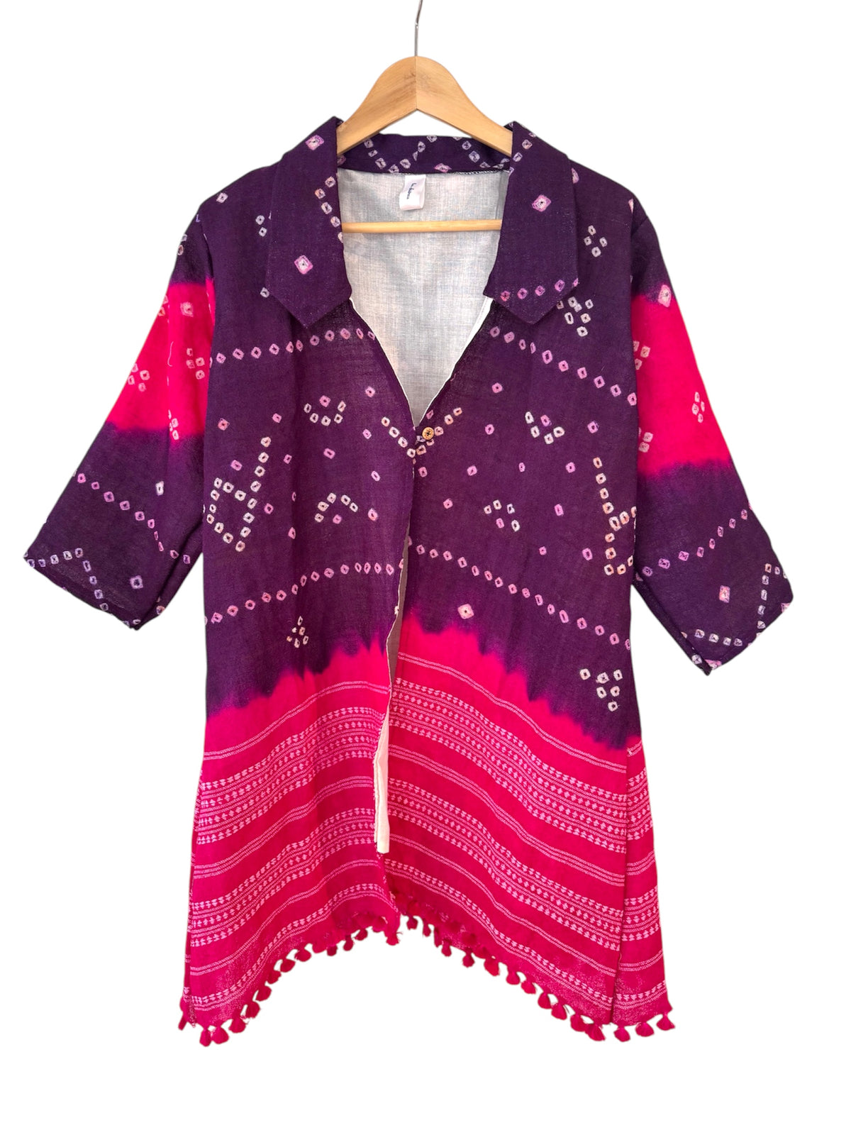 Indigo Hand Block Printed Cotton Jacket Floral