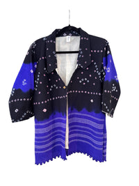 Indigo Hand Block Printed Cotton Jacket