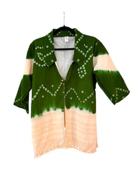 Indigo Hand Block Printed Cotton Jacket Floral