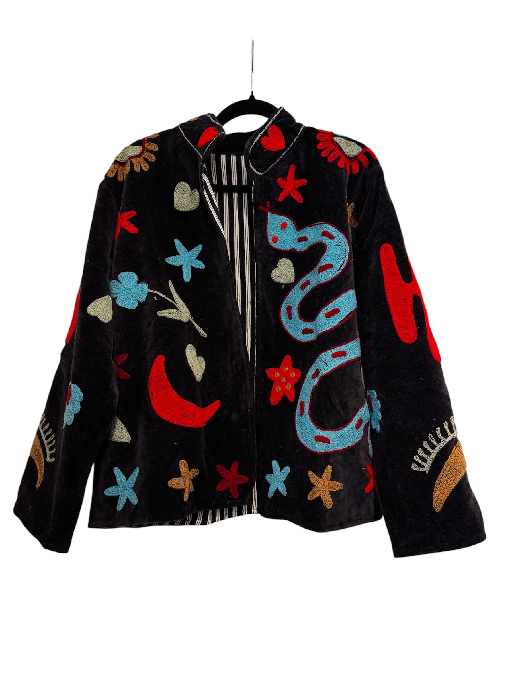 Les Sûtras Suzani Embroidered - Cotton Jacket - Blue
