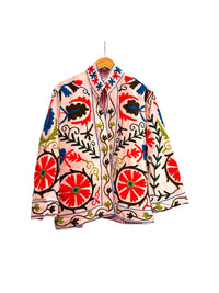 Colorful embroidered Les Sûtras Velvet Suzani_-Embroidered_Jacket_-_Light_Pink.