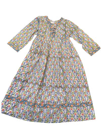 Robe multicolore en soie et viscose