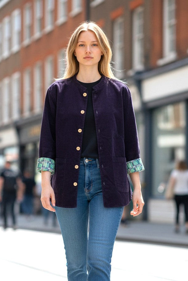 Veste réversible en velours côtelé