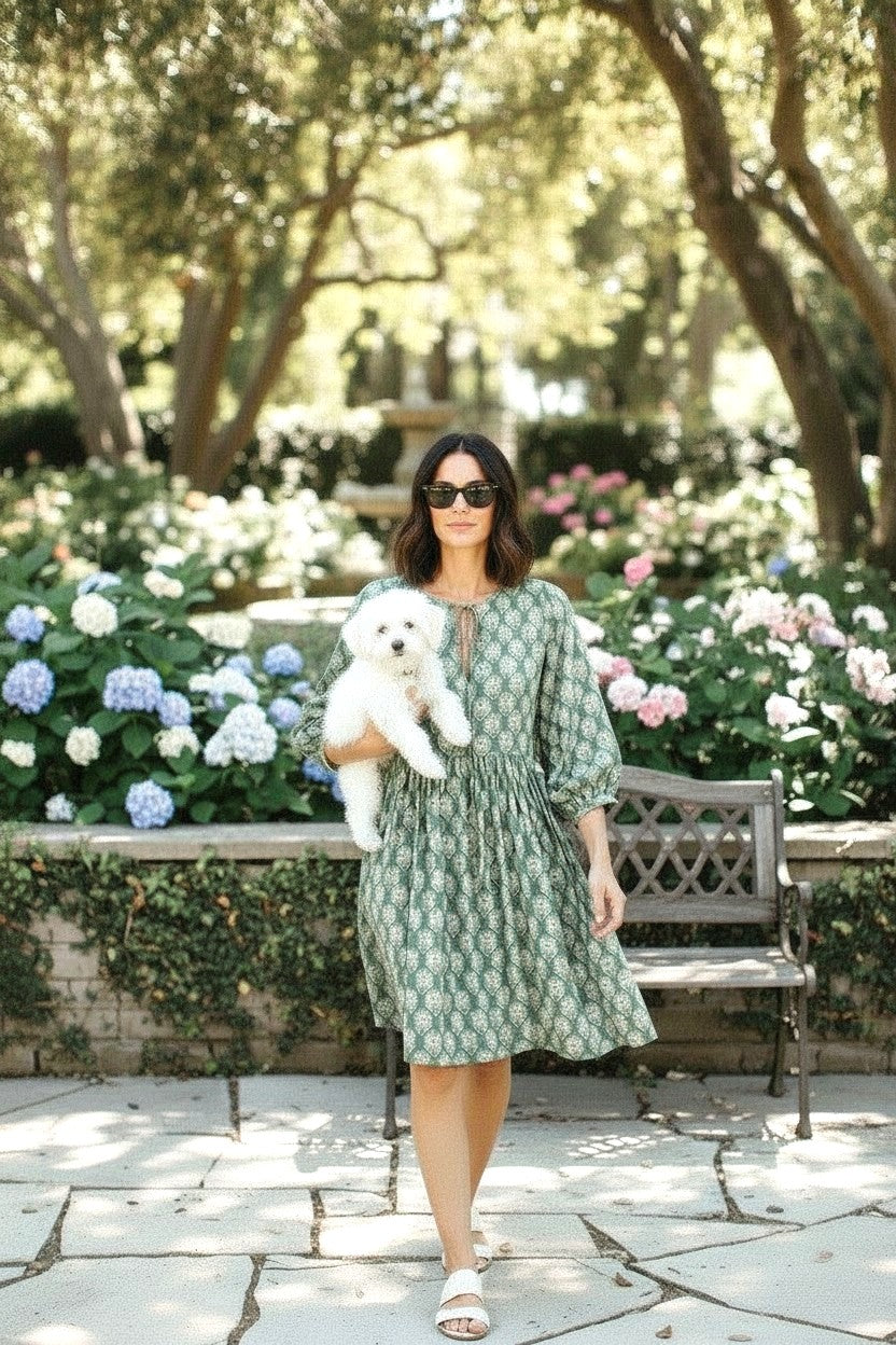 Robe multicolore en soie et viscose