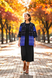 Indigo Hand Block Printed Cotton Jacket