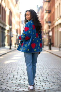 Samtjacke mit Stickerei