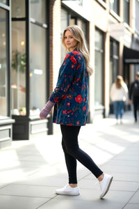 Velvet PrintedJacket Blue