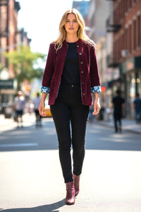 Veste réversible en velours côtelé