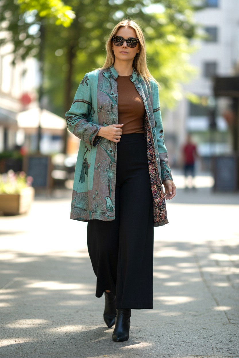 Silk Viscose Printed Jacket