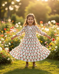 Robe multicolore en soie et viscose