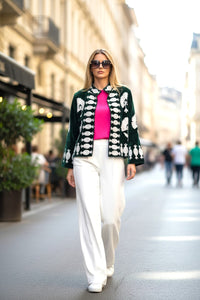 Velvet Suzani Embroidered Jacket Green