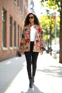 veste en velours brodée