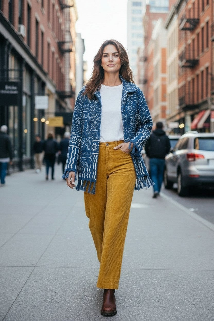 Samtjacke mit Stickerei