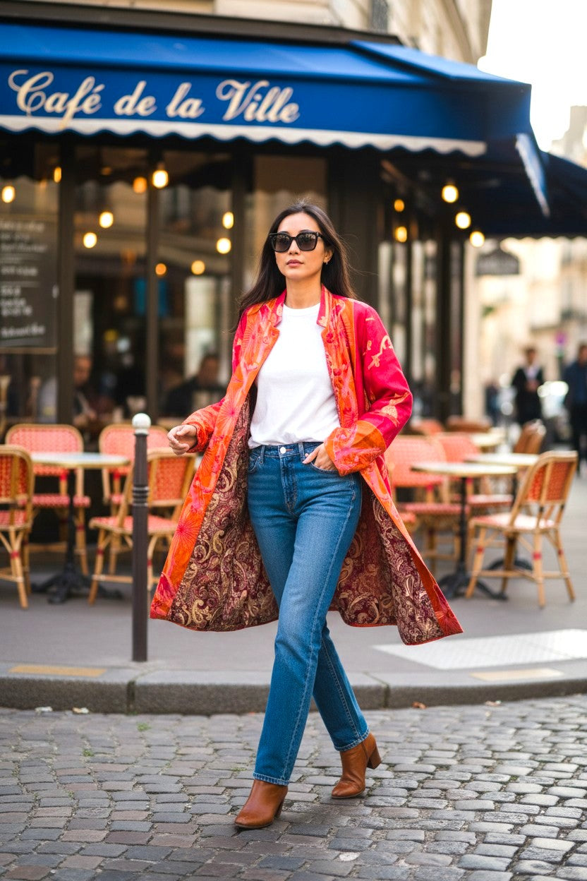 Samtjacke mit Stickerei