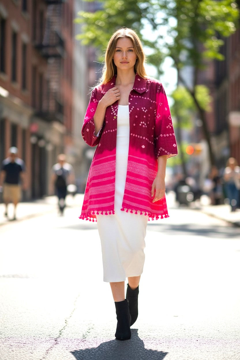 veste en velours brodée