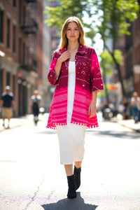 veste en velours brodée