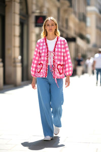 Pink Gingham Cotton Jacket