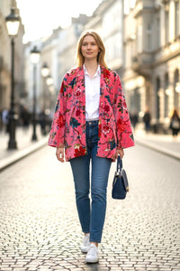 Velvet PrintedJacket Pink