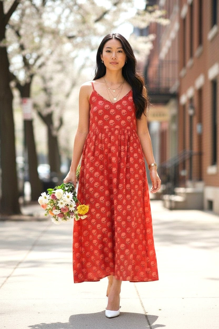 Robe multicolore en soie et viscose