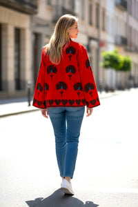 veste en velours brodée