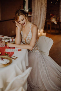 Tulle Dress with Hand embroidered crystals