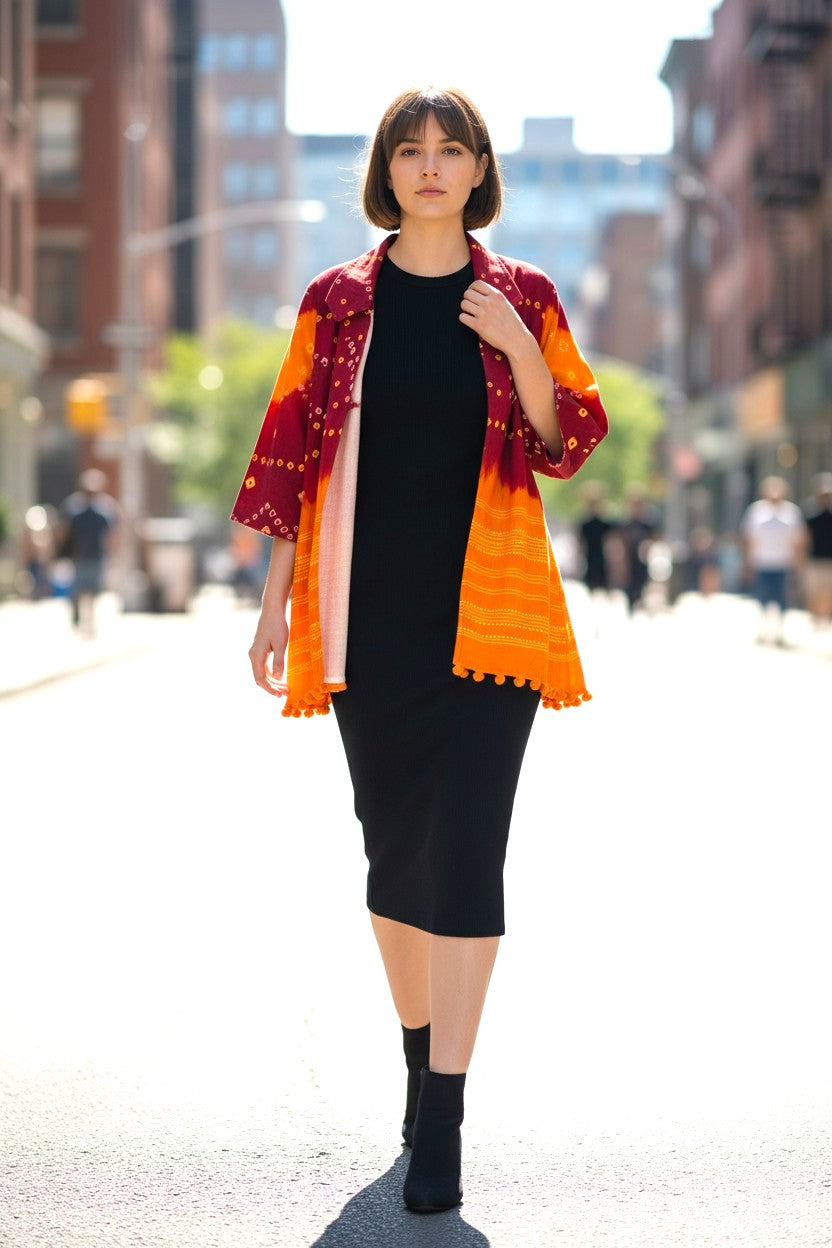 veste en velours brodée