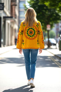 veste en velours brodée