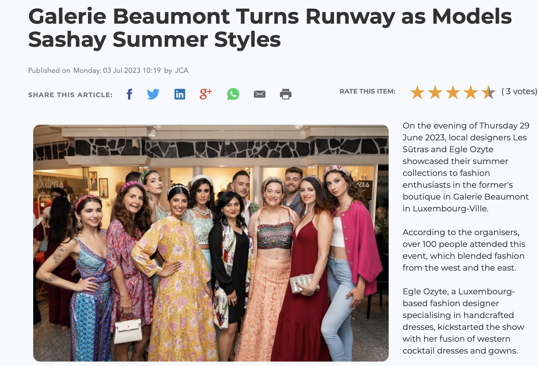 Galerie Beaumont Turns Runway as Models Sashay Summer Styles